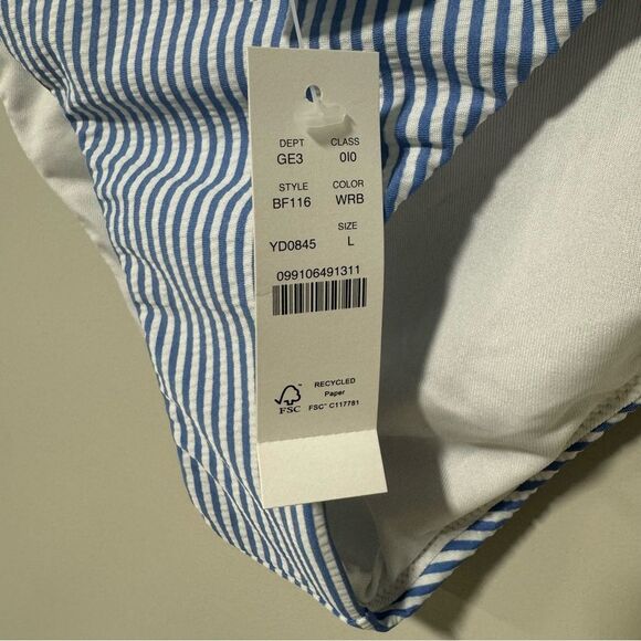 J. Crew Blue and White Striped Bikini Bottom - Picture 5 of 6